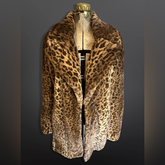 ⚡️KENSIE⚡️ Reversible Leopard Faux Fur Coat - Picture 4 of 15